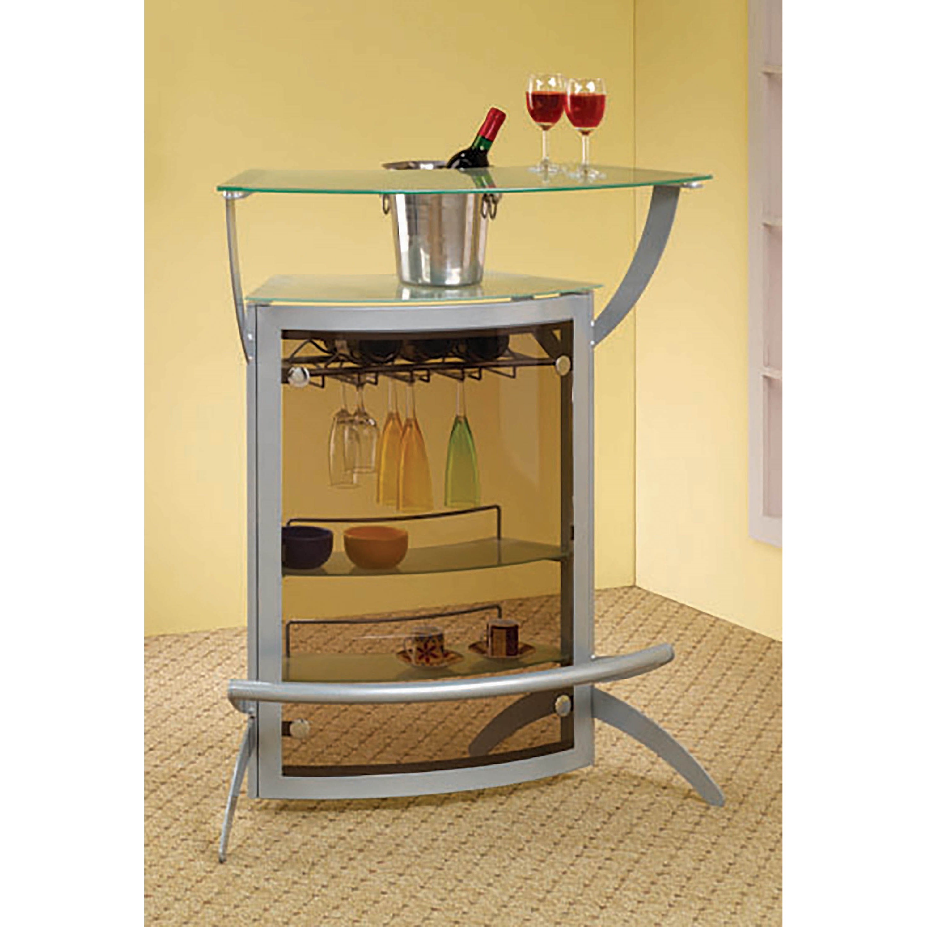 Coaster Bar Units and Bar Tables 100135S3 Contemporary Silver Metal